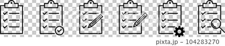 檢查線條圖圖標集 檢查線條圖圖標集 104283270