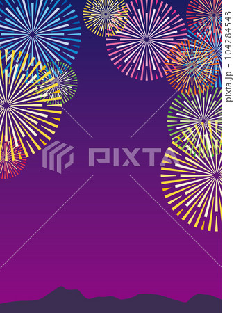 打上花火のポスター用ベクターイラスト（縦） 104284543
