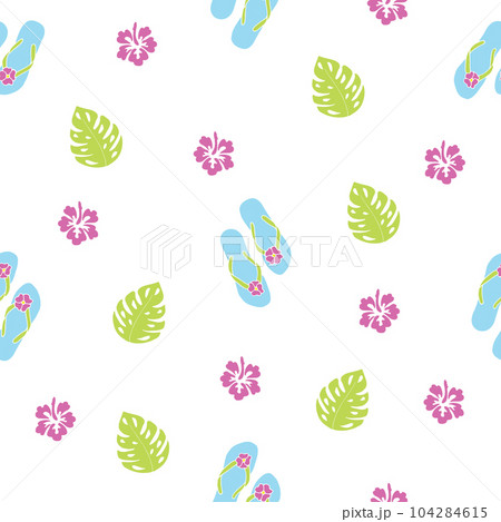 Summer seamless  pattern with sleepers and flowers 104284615