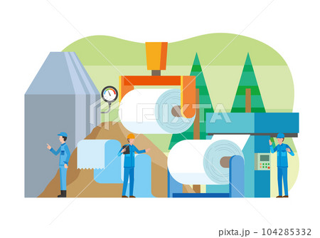 製紙産業のイメージイラスト 104285332