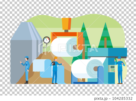 製紙産業のイメージイラスト 104285332