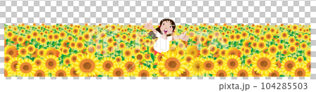 盛夏向日葵田裡的女孩 盛夏向日葵田裡的女孩 104285503