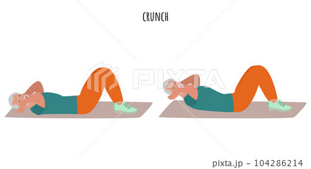 Senior athletic man doing crunch exercise workout Senior athletic man doing crunch exercise workout 104286214
