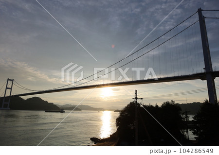 広島大崎上島からフェリーで大三島としまなみ海道で今治の馬島へ梅雨と初夏の合間のこと 104286549