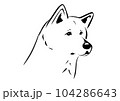 筆で描いた風な日本犬 104286643
