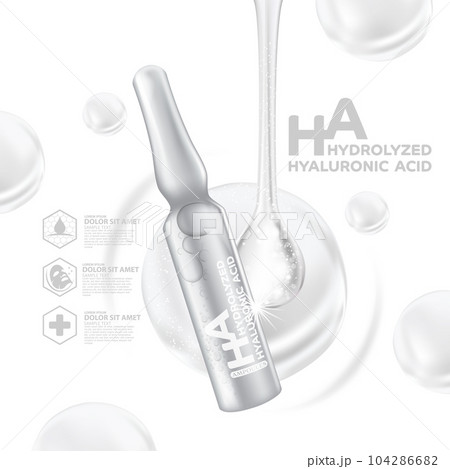 Hyaluronic acid ampoules Serum Skin Care Cosmetic Hyaluronic acid ampoules Serum Skin Care Cosmetic 104286682