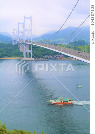 広島大崎上島からフェリーで大三島としまなみ海道で今治の馬島へ梅雨と初夏の合間のこと 104287138
