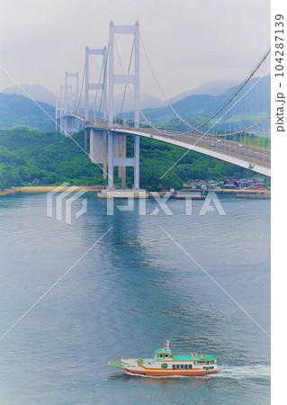 広島大崎上島からフェリーで大三島としまなみ海道で今治の馬島へ梅雨と初夏の合間のこと 104287139