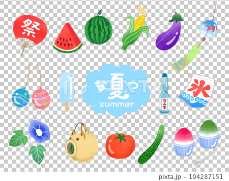 Summer illustration material 104287151