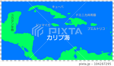 カリブ海地図 104287295