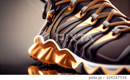 futuristic shoes close-up. Generative AI 104287556