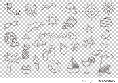 A vector illustration set that imagines summer. 104289685