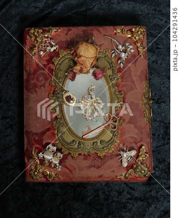 Antique Book With Colorful Gemstones. Fairy Tale Romance Book Antique Book With Colorful Gemstones. Fairy Tale Romance Book 104291436