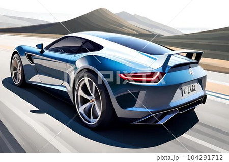 car low polygon watercolor generativeAI 104291712