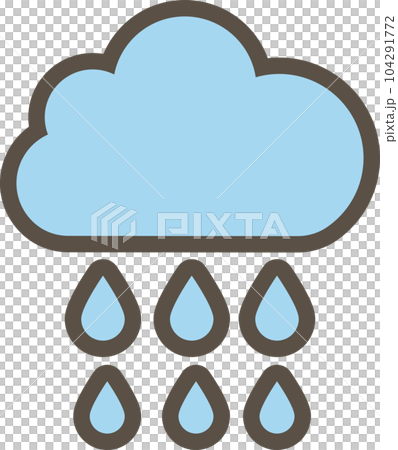 雲と雨のシンプルなかわいいカラーイラスト 雲と雨のシンプルなかわいいカラーイラスト 104291772