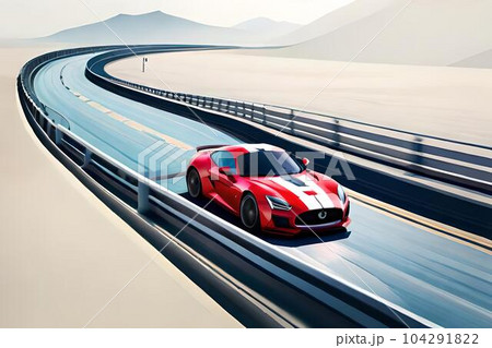 car low polygon watercolor generativeAI 104291822