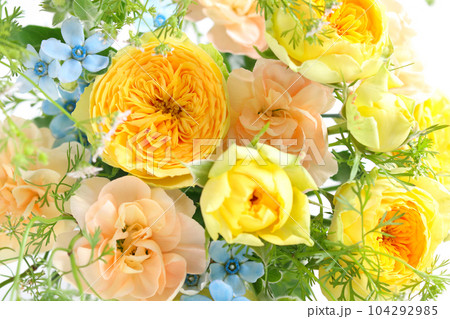 黄色いバラの可愛い花束 104292985
