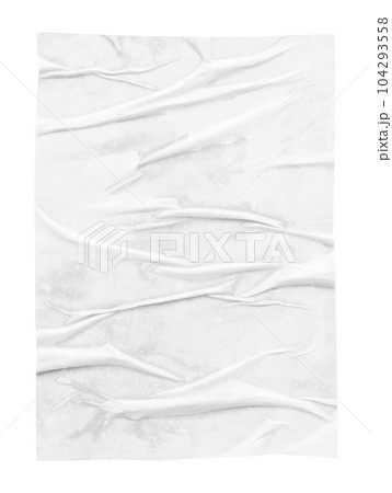 Blank white crumpled and creased paper poster texture isolated on white background Blank white crumpled and creased paper poster texture isolated on white background 104293558