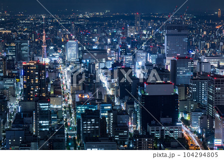 ミッドランドスクエアから見た夜景【愛知県・名古屋市】 ミッドランドスクエアから見た夜景【愛知県・名古屋市】 104294805
