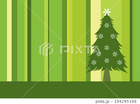 Green Christmas tree with a white star on a green background 104295108