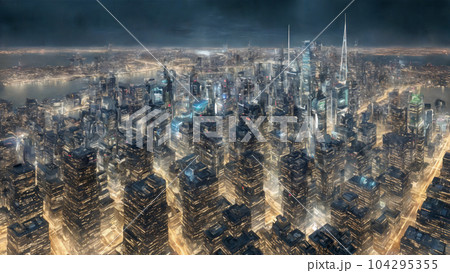 超高層ビルが密集する未来都市 9 104295355