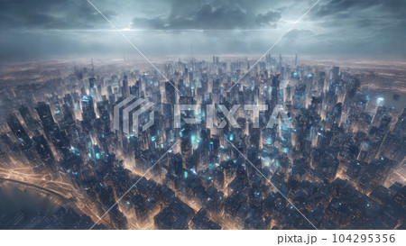 超高層ビルが密集する未来都市 10 104295356
