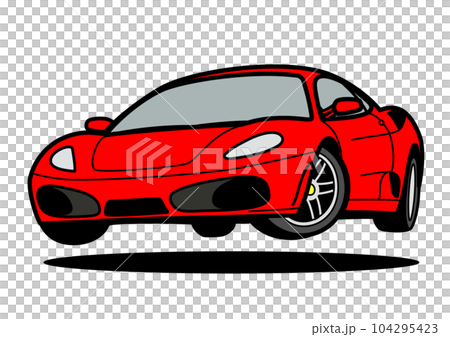 Italian super sports red jump car illustration 104295423