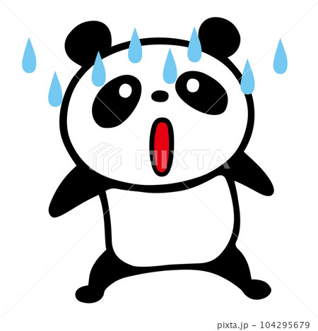 かわいいシンプルパンダ 唖然愕然ポーズ かわいいシンプルパンダ 唖然愕然ポーズ 104295679