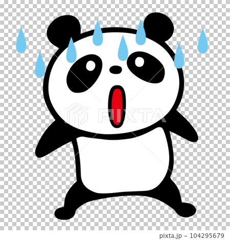 かわいいシンプルパンダ 唖然愕然ポーズ かわいいシンプルパンダ 唖然愕然ポーズ 104295679