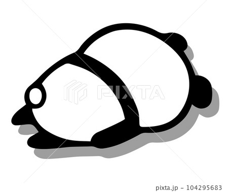 かわいいシンプルパンダ うつぶせで寝るポーズ かわいいシンプルパンダ うつぶせで寝るポーズ 104295683