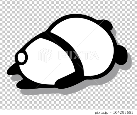 かわいいシンプルパンダ うつぶせで寝るポーズ かわいいシンプルパンダ うつぶせで寝るポーズ 104295683