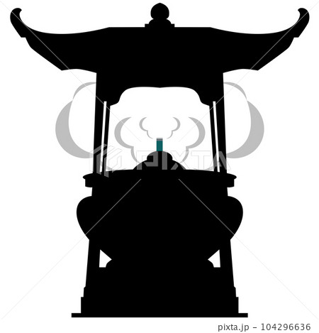 常香炉　じょうこうろのイラスト素材　シルエット　ベクター 104296636