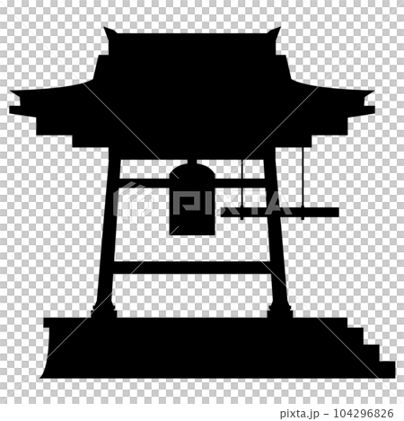 新年的鐘聲插畫素材剪影矢量 新年的鐘聲插畫素材剪影矢量 104296826