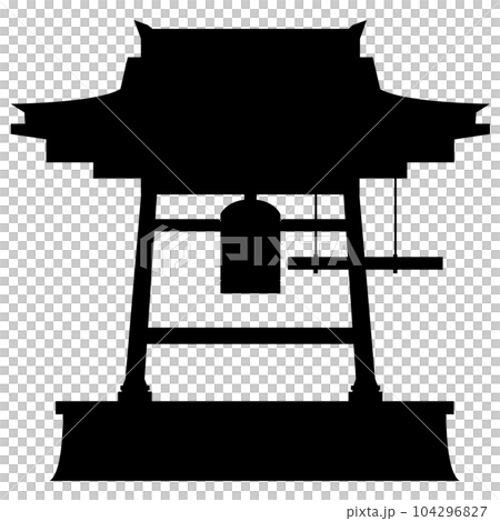 新年的鐘聲插畫素材剪影矢量 104296827