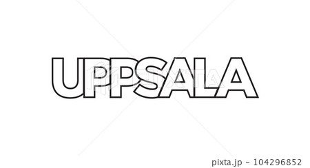 Uppsala in the Sweden emblem. The design features a geometric style, vector illustration with bold typography in a modern font. The graphic slogan lettering. Uppsala in the Sweden emblem. The design features a geometric style, vector illustration with bold typography in a modern font. The graphic slogan lettering. 104296852