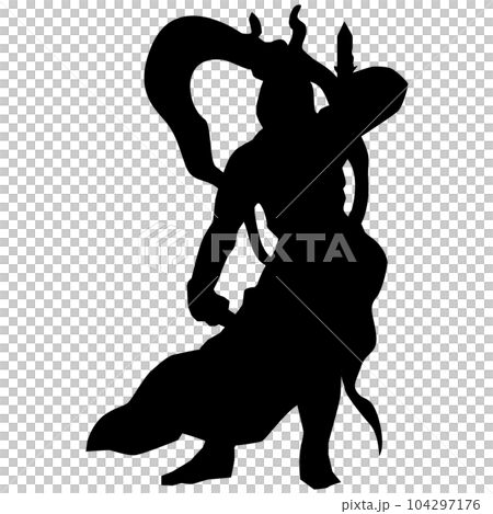 金剛力士像シルエットのイラスト素材　ベクター 104297176