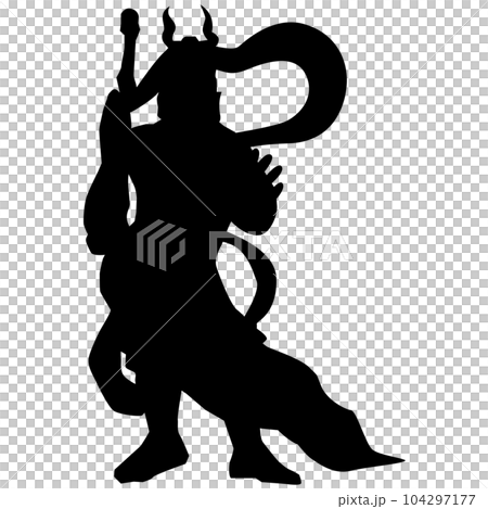 Kongorikishi statue silhouette illustration material vector 104297177