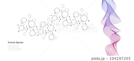 幾何学 抽象 遺伝子 波 科学 背景 透過 104297205