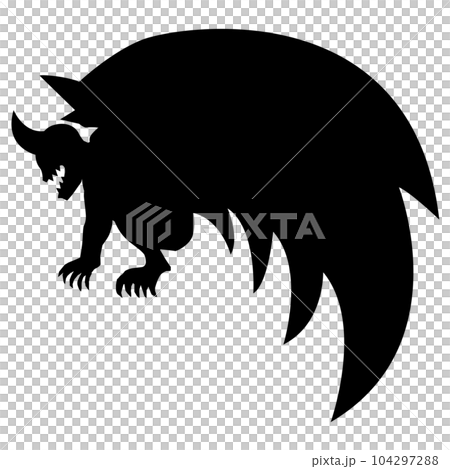 ガーゴイルのイラストのシルエット素材　ベクター 104297288