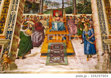 Siena cathedral duomo paintings, Italy 104297904