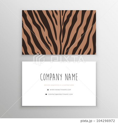 Personal business card. Zebra texture 104298972