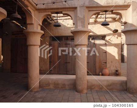 Al seef-old historical district with traditional Arabic architecture. Al seef-old historical district with traditional Arabic architecture. 104300165