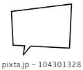 黒フチのシンプルな四角形の吹き出し 104301328