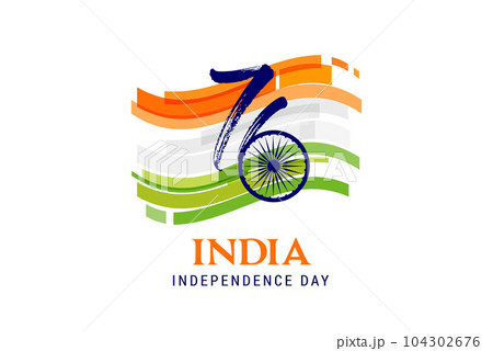 India Independence day, banner, poster and greeting card. 76 Year Anniversary Independence Day Logo India Independence day, banner, poster and greeting card. 76 Year Anniversary Independence Day Logo 104302676