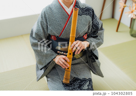 和楽器　着物　和室 104302805