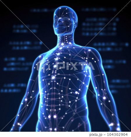 Human body silhouette with energy points....のイラスト素材 [104302904] - PIXTA