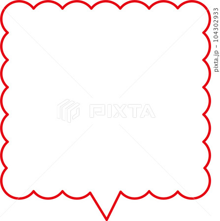 四角の吹き出し赤 四角の吹き出し赤 104302933