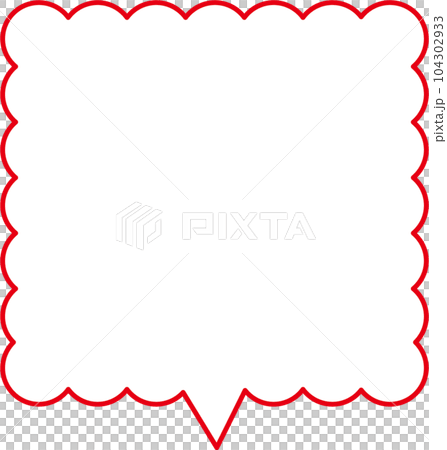 四角の吹き出し赤 四角の吹き出し赤 104302933