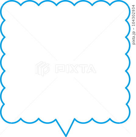 四角の吹き出し水色 104302934