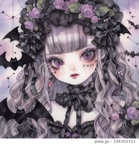gothic lolita cool girl - Stock Illustration [104303331] - PIXTA